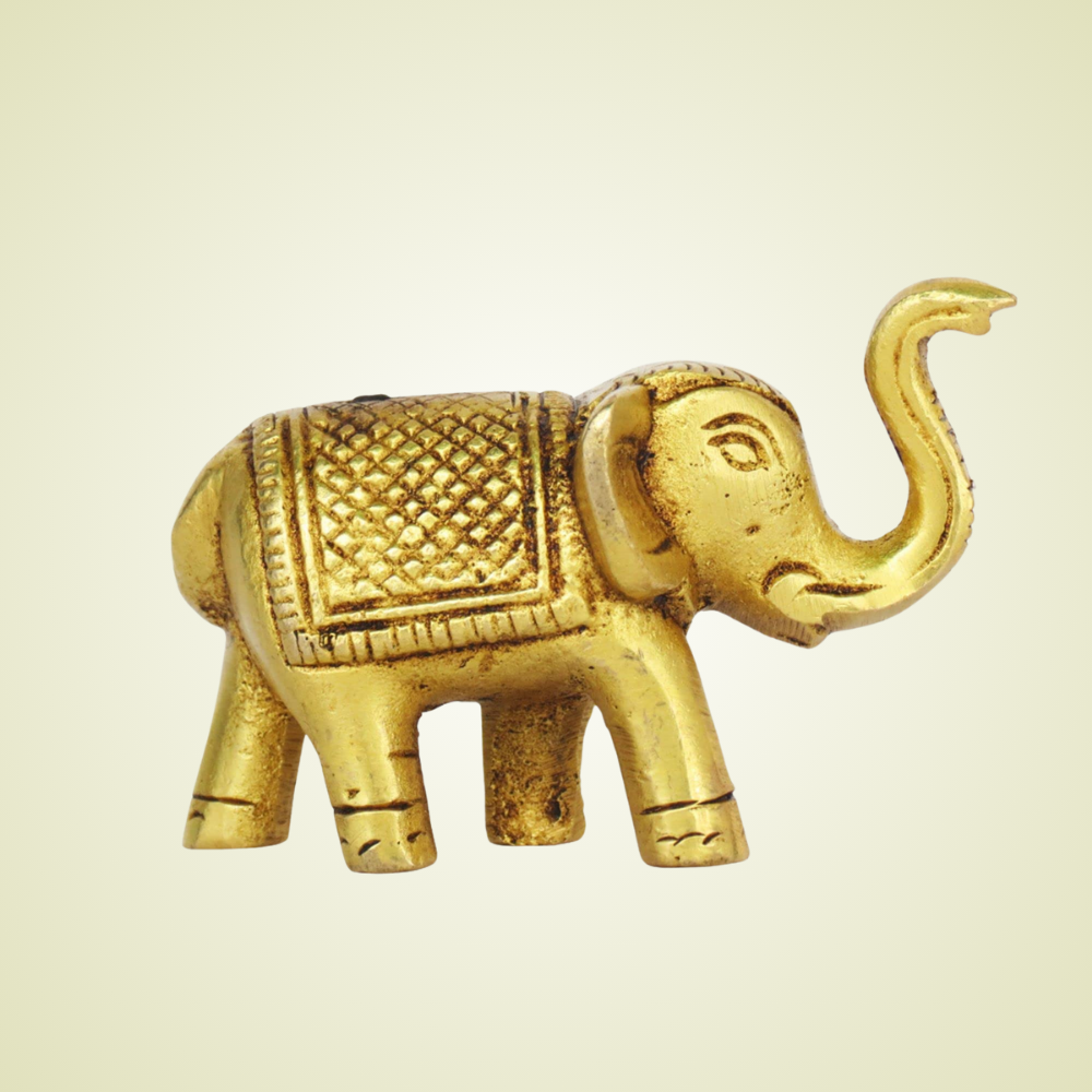 Brass Elephant Idol for Home Decor Gift Items
