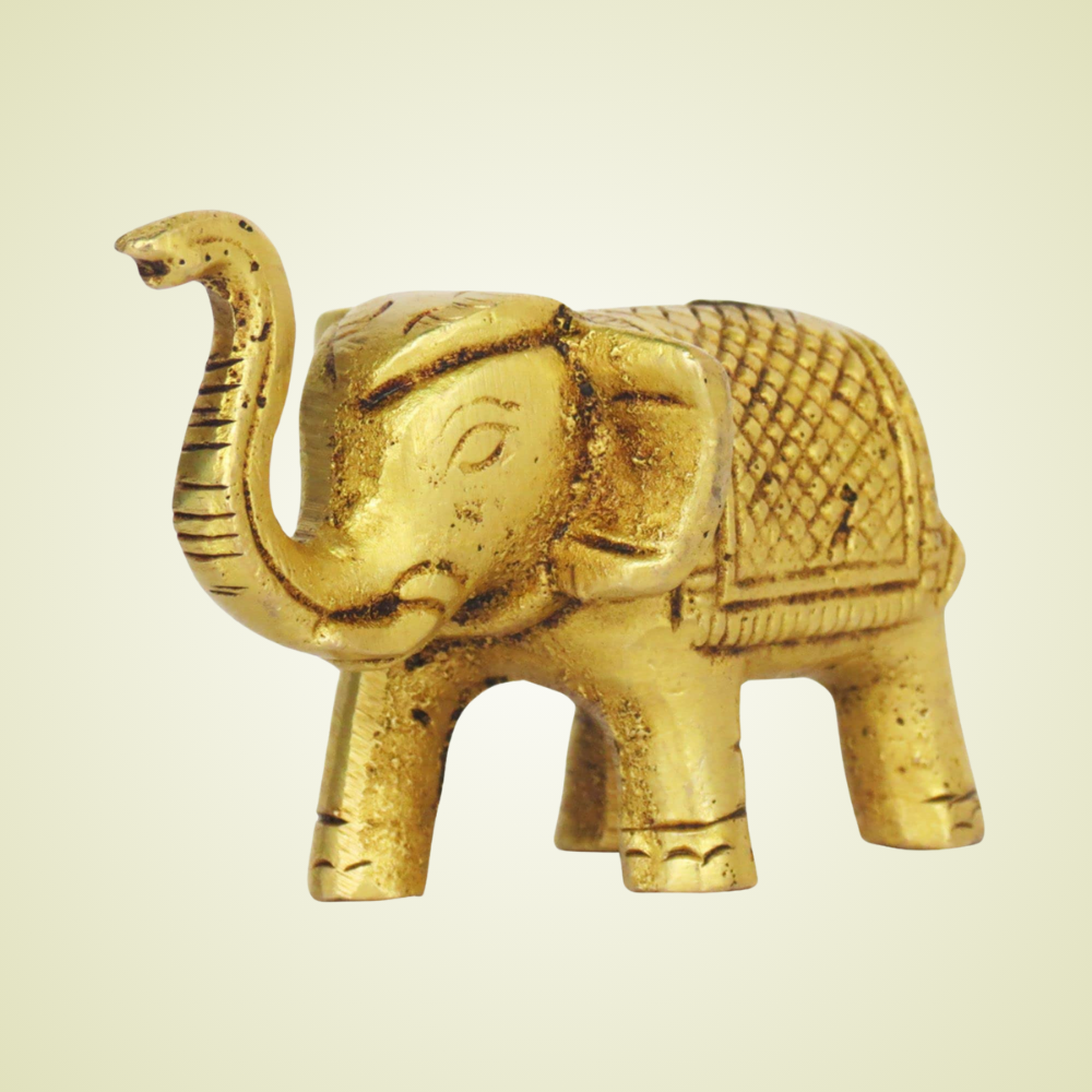 Brass Elephant Idol for Home Decor Gift Items