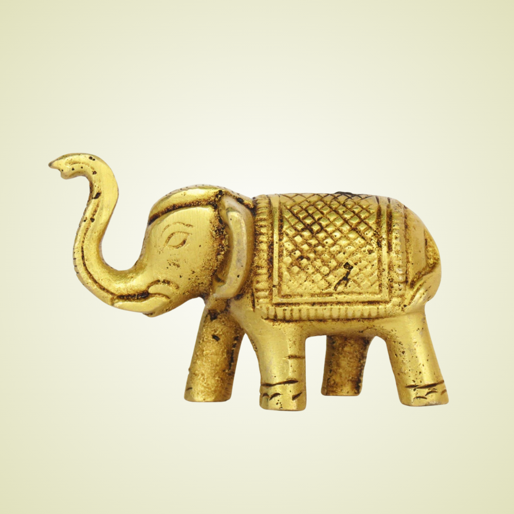 Brass Elephant Idol for Home Decor Gift Items