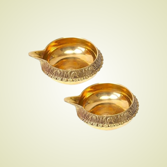 Lishaz Brass Kuber Diyas (Small Size Pack of 2)