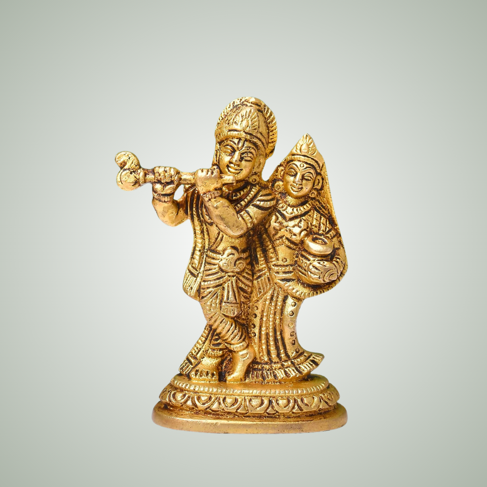 100% Pure Brass Radha Krishna Murti