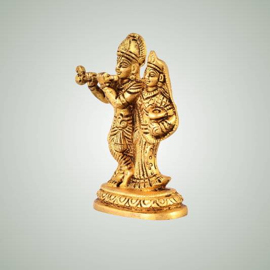 100% Pure Brass Radha Krishna Murti