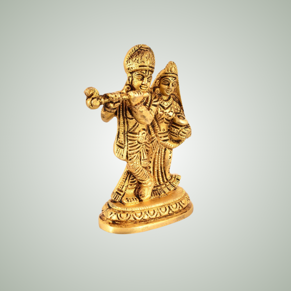 100% Pure Brass Radha Krishna Murti